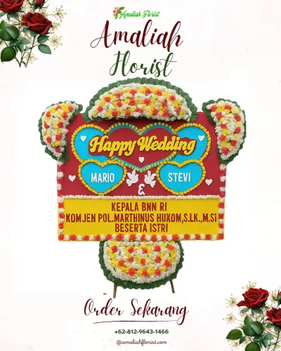 Karangan Papan Bunga Pernikahan di Kedungdoro